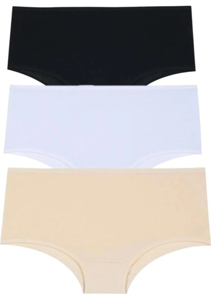 Kadın Yüksek Bel Pamuklu Likralı Külot 3'lü Paket