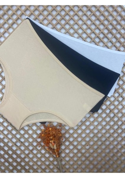 Kadın Yüksek Bel Pamuklu Likralı Külot 3'lü Paket modelleri