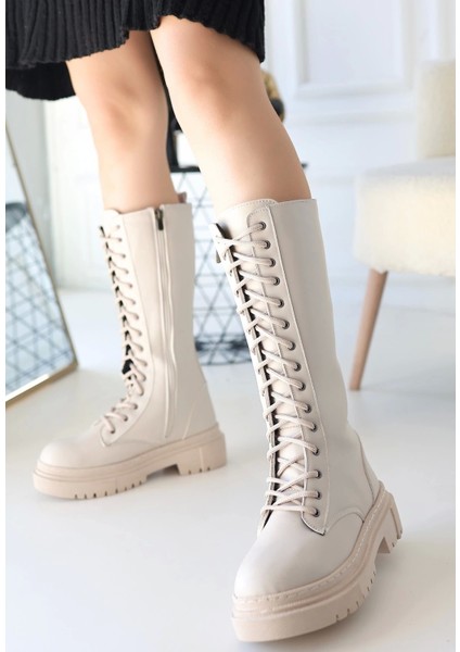 Mennd Bej Cilt Bağcıklı Çizme fiyatları