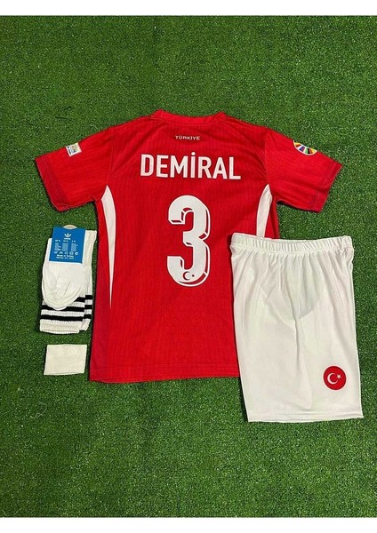Türkiye Milli Takım Euro 2024 Merih Demiral Çocuk Forması 4'lü Set (Kırmızı)