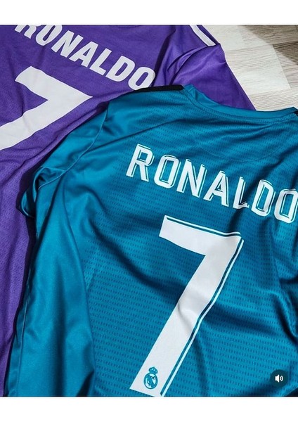R.e.a.l M.a.d.r.i.d 2017-18 Cristiano Ronaldo Cardiff - Röveşata Uzun Kol Ikili Kombin Forması fiyatları
