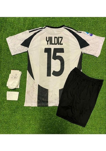 Juventuss 2024/25 Yeni Sezon Kenan Yıldız Iç Saha Çocuk Forması 4'lü Set (15)