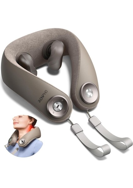 6d Kablosuz Boyun Masaj Aleti Isıtmalı, Derin Yoğurma, Usb-C Şarj, Bluetooth, Hediye