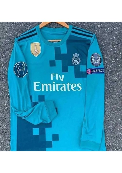 R.e.a.l M.a.d.r.i.d 2017/18 Sezonu Cristiano Ronaldo Röveşata Uzun Kol Nostalji Forması fırsatları