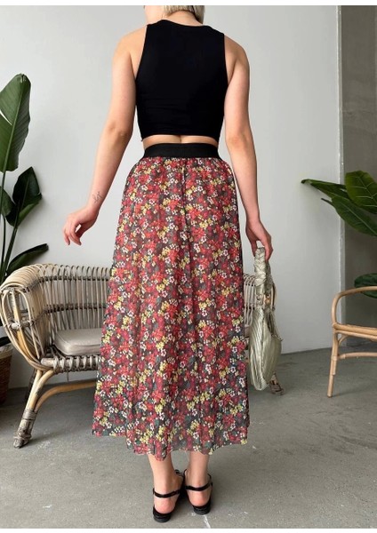 Baskılı Astarlı Uzun Etek fiyatları