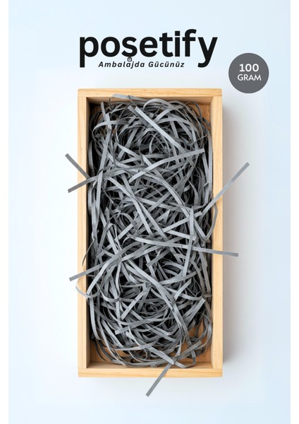 Premium Kırpık Kâğıt Dolgu – 100 gr | Gri | Estetik Ambalaj | Koruyucu Paketleme Kâğıdı