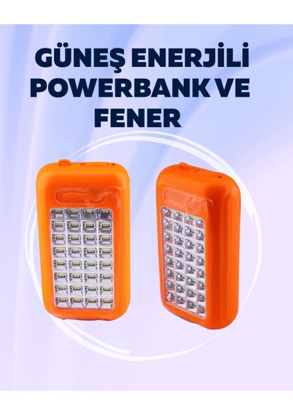 Gold Silver GS-875 Outdoor Powerbank & Işıldak – Güneş Paneli, 32 Led, 10000 Mah, Çift Çıkış