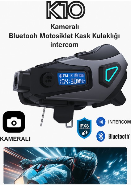 Kameralı Ekranlı Intercom Bluetooth Motosiklet Kask Kulaklığı 32 GB Sd Kart Hediyeli modelleri