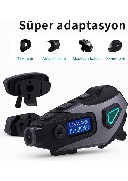 Kameralı Ekranlı Intercom Bluetooth Motosiklet Kask Kulaklığı 32 GB Sd Kart Hediyeli fırsatları