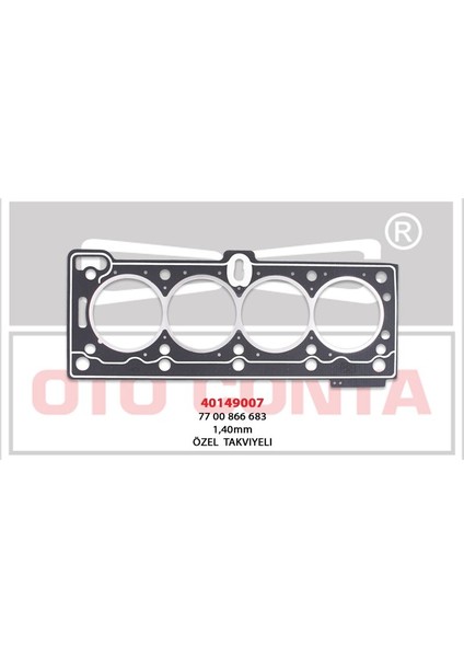 CONTA40149007 - Silindir Kapak Contası Megane 1.6 8V (Lpg'li Araçlara Özel Takviyeli 1.60MM Beyaz)