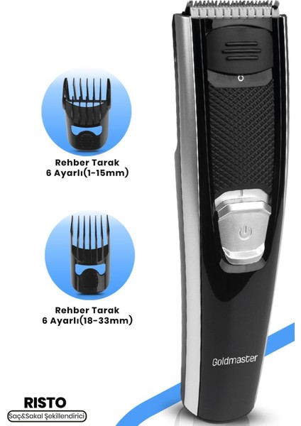 Hızlı Şarjlı, Ayarlanabilir Motorlu Saç ve Sakal Şekillendirme Cihazı, Siyah