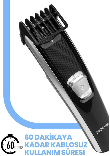 Hızlı Şarjlı, Ayarlanabilir Motorlu Saç ve Sakal Şekillendirme Cihazı, Siyah