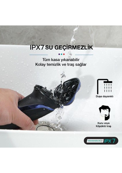 Siyah Şarjlı Islak ve Kuru Tıraş Makinesi, Sakal, Bıyık, Ense Düzeltme, Kesim fırsatları