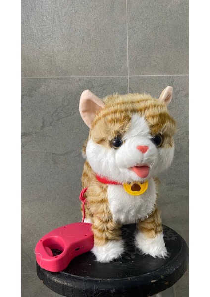 Şarjlı Müzikli Yürüyen Miyavlayan Yalayan Kuyruk Başını Sallayan Ses Kaydını Tekrarlayan Peluş Kedi