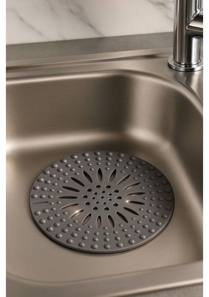 Yuvarlak Silikon Banyo ve Mutfak Gider Tıkacı Süzgeç – Kaymaz Tabanlı Pratik Lavabo Filtresi