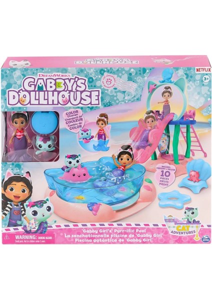 6067878 Gabbys Dollhouse Gabby ve Mercat Purr-Ific Havuz Oyun Seti