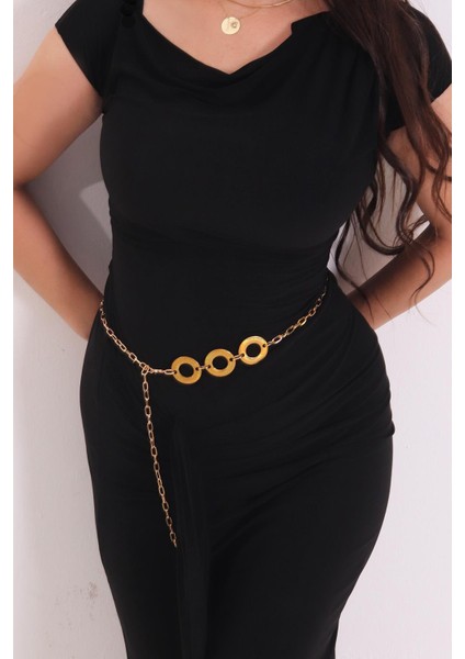 Pınkmark Kadın Gold Halkalı Retro Ayarlanabilir Zincir Kemer PMKM25766 fiyatları