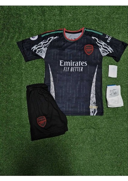 A.r.s.e.n.a.l 2024/25 Yeni Sezon Bukayo Saka Deplasman Çocuk Forması 4lü Set (Black) fiyatları