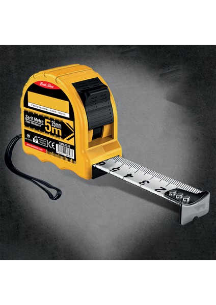 Şantiye Şerit Metre Darbeye Dayanıklı Kilitli 5 Metre x 25 mm Oto Kilitli Mezura Ölçüm Aleti modelleri