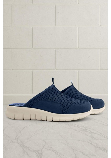 Medikal Lacivert Krem Tabanlı Comfort Spor Terlik