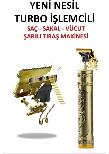 Profesyonel T-Bıçak Ense Sakal Çizim Tıraş Makinesi