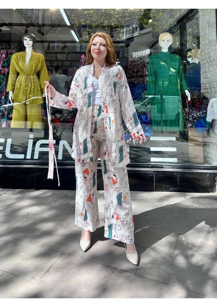 Ceketli Baskılı Takım