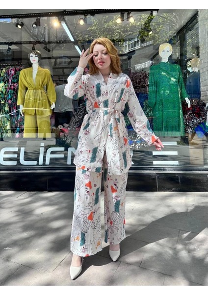 Ceketli Baskılı Takım modelleri