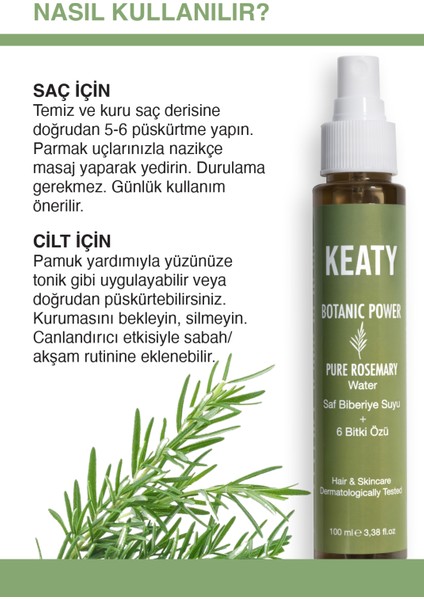 Biberiye Suyu + 6 Bitki Özü + Bitkisel Protein | Saç Dökülmesini Azaltmaya & Uzamayı Desteklemeye Yardımcı | %100 Doğal Tonik 100ML indirimleri