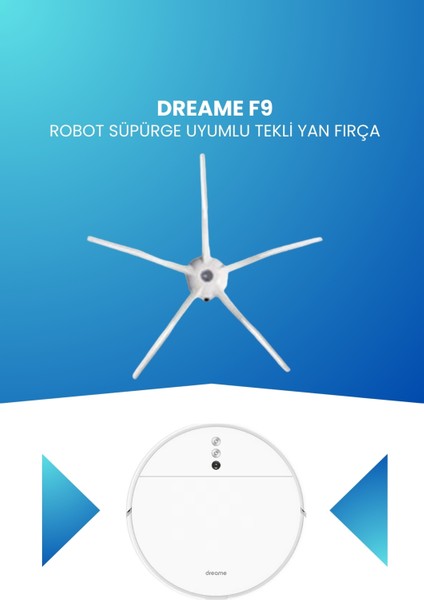 Dreame F9 Robot Süpürge Uyumlu Tekli Yan Fırça
