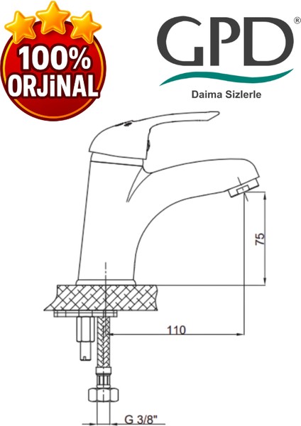 Adrio MLT120 Tek Su Girişli Lavabo Bataryası fiyatları