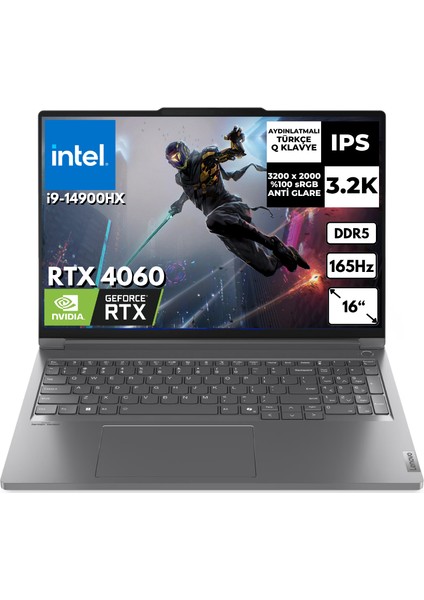 Thinkbook 16P G5 Irx I9-14900HX 64 GB 256 GB SSD 8gb RTX4060 16" 165Hz 3.2k Freedos Notebook 21N50024TRAT26