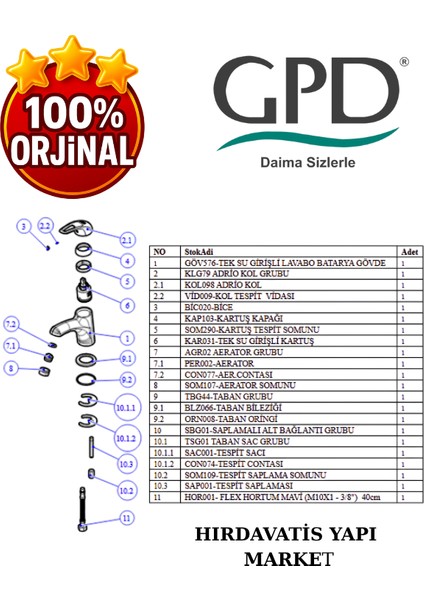 Adrio MLT120 Tek Su Girişli Lavabo Bataryası indirimleri