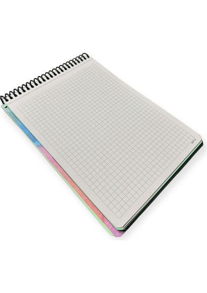 Pastel Block A4 Not Defteri, 100 Yaprak Kareli, Renkli Tasarım fırsatları