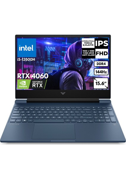 Victus Gaming 15-FA1033NT I5-13500H 64 GB 512 GB SSD 6gb RTX4050 Freedos 15.6" Fhd Windows 11 Pro Notebook 7N9V2EAAT87