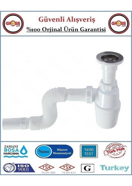 Taslı Depolu Lavabo Evye Sifonu - Körüklü - Orjinal Ürün fiyatları