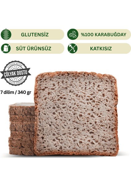 %100 Karabuğday Ekmeği (Sade) glutensiz, Yüksek lifli, Vegan Doğal EKMEK – 340GR