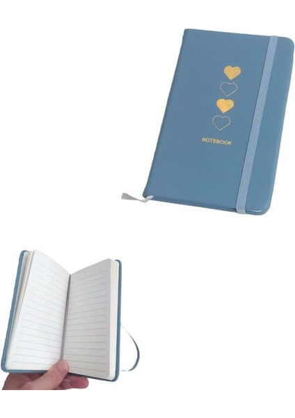 80 Yaprak Çizgili A6 Not Defteri Lastikli 5 Orta​ Küçük Bloknot (Ebat: 14 cm x 9 Cm)