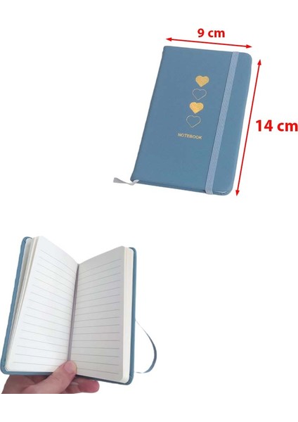 80 Yaprak Çizgili A6 Not Defteri Lastikli 5 Orta​ Küçük Bloknot (Ebat: 14 cm x 9 Cm) fiyatları