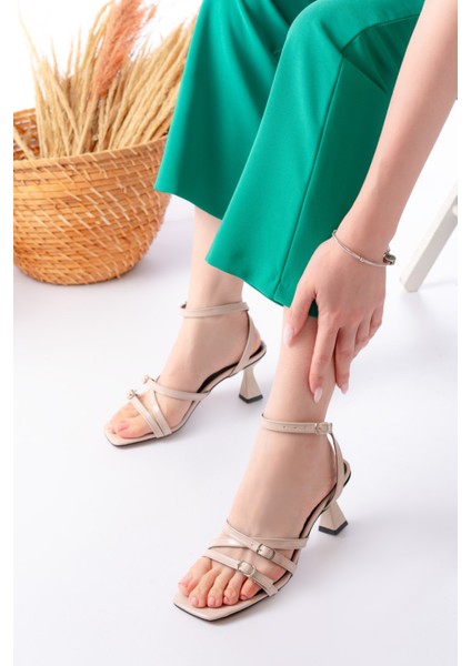 Ballerina&zapato Kadın Marie Bej Cilt Klasik Topuklu Sandalet modelleri