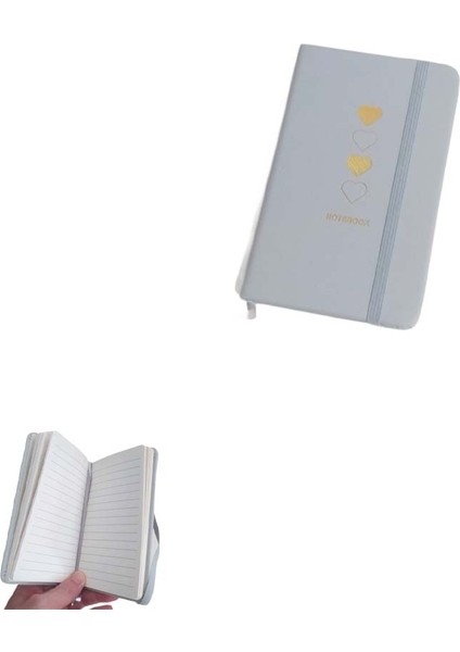 80 Yaprak Çizgili A6 Not Defteri Lastikli 5 Orta​ Küçük Bloknot (Ebat: 14 cm x 9 Cm)