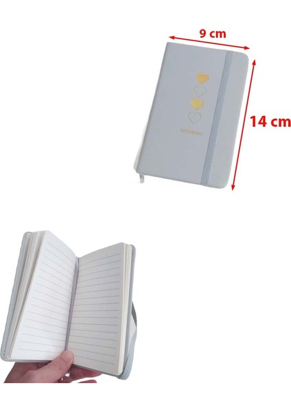 80 Yaprak Çizgili A6 Not Defteri Lastikli 5 Orta​ Küçük Bloknot (Ebat: 14 cm x 9 Cm) fiyatları