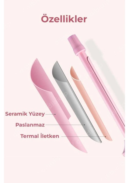 Pembe Seramik Kaplama Profesyonel Saç Maşası, Parlak ve Hacimli Bukleler Sağlar modelleri