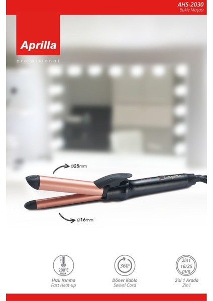 AHS-2030 Titanyum Kaplama 25 mm Saç Maşası – 200°C Ayarlı Isı, Profesyonel Saç Şekillendirme fırsatları