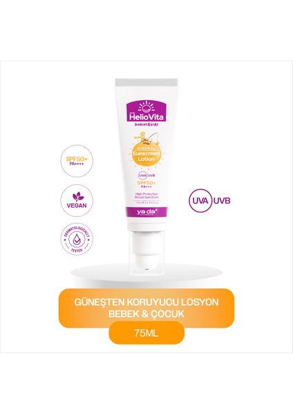 Heliovita Yüksek Koruma Etkili Güneşten Koruyucu Losyon, Bebek & Çocuk, Spf 50+, Pa++++