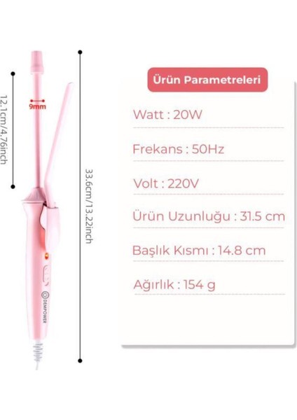 Seramik Kaplama Saç Maşası, 130°C Isınma, Sıkı Bukleler ve Doğal Kıvırcık Saçlar Için