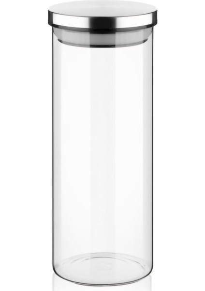 1000 ml Balsa Metal Kapaklı Yuvarlak Cam Kavanoz MKS850