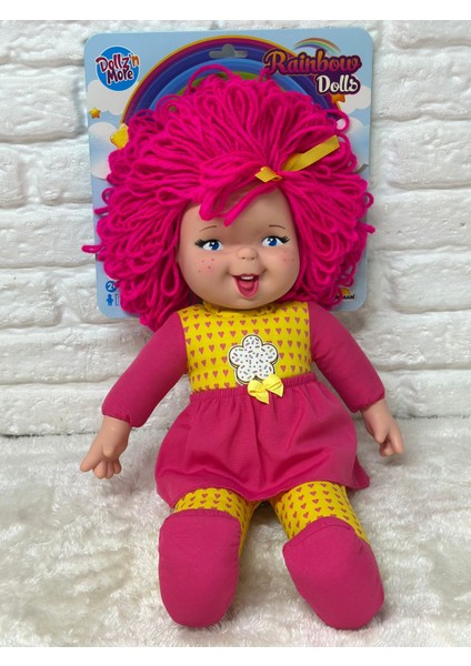 Gökkuşağı Bebekleri Lahana Bebek , Dolgu Bebek , Et Bebek 45 cm (Yeni Sezon) Neon Pembe