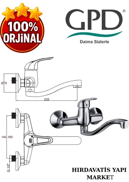 Adrio MAL120 Aplike Lavabo Bataryası modelleri