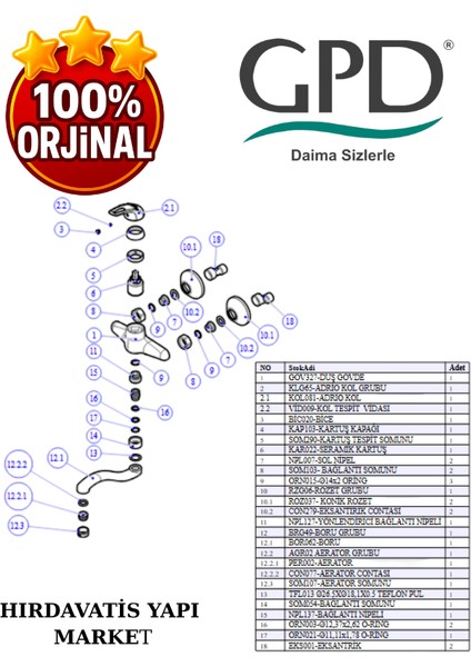 Adrio MAL120 Aplike Lavabo Bataryası indirimleri