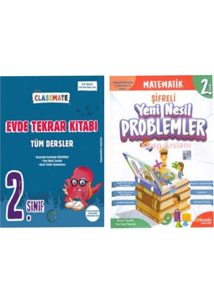2. Sınıf Classmate Tüm Dersler Evde Tekrar Kitabı ve Yeni Nesil Problemler